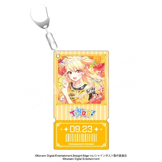 Shine Post Ticket Card Style Birthday Holo Acrylic Keychain Rio Seibu [NEW]