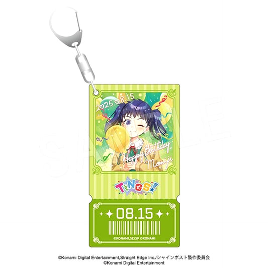 Shine Post Ticket Card Style Birthday Holo Acrylic Keychain Momiji Ito [NEW]
