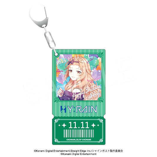 Shine Post Ticket Card Style Birthday Hologram Acrylic Keychain Aoba Karabayashi [NEW]