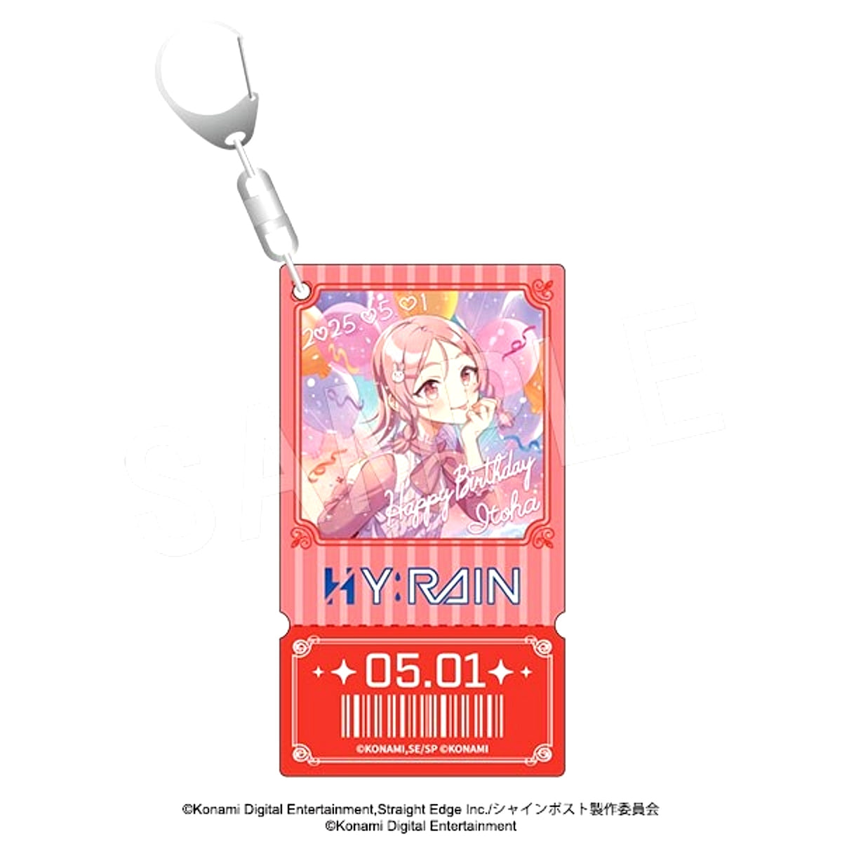 Shine Post Ticket Card Style Birthday Holographic Acrylic Keychain Itoha Karabayashi [NEW]