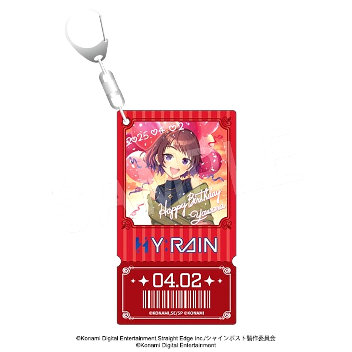 Shine Post Ticket Card Style Birthday Holographic Acrylic Keychain Yawara Naekawa [NEW]