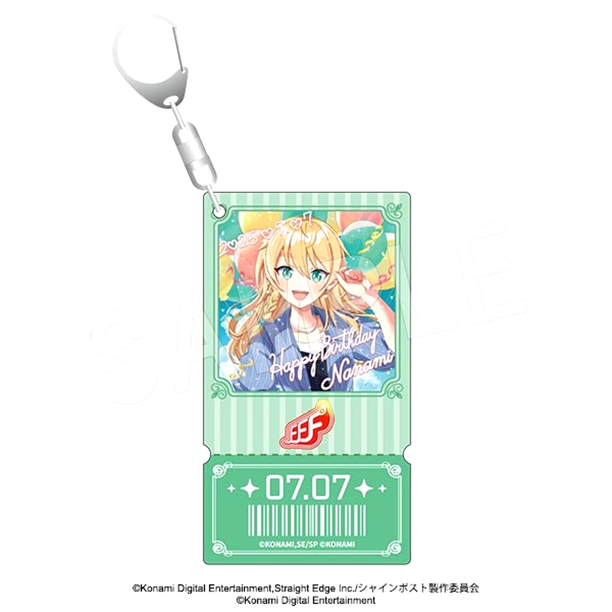 Shine Post Ticket Card Style Birthday Holo Acrylic Keychain Nanami Usuzuka [NEW]