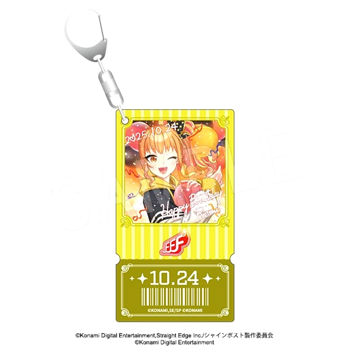 Shine Post Ticket Card Style Birthday Holo Acrylic Keychain Reimi Rishiki [NEW]