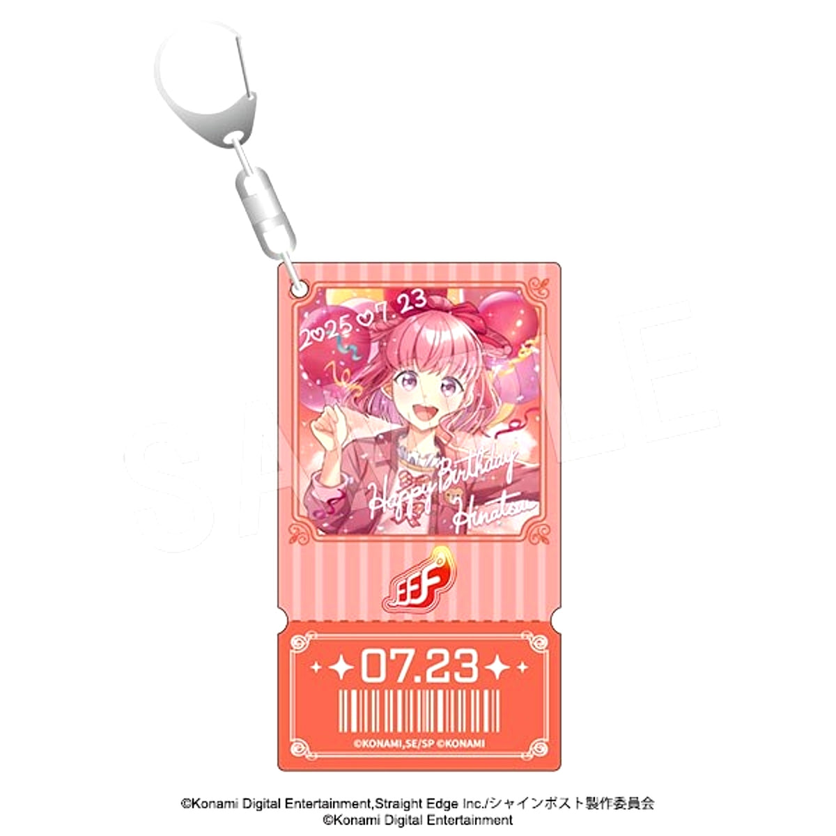 Shine Post Ticket Card Style Birthday Hologram Acrylic Keychain Hinatsu Himoto [NEW]