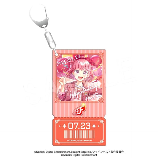 Shine Post Ticket Card Style Birthday Hologram Acrylic Keychain Hinatsu Himoto [NEW]