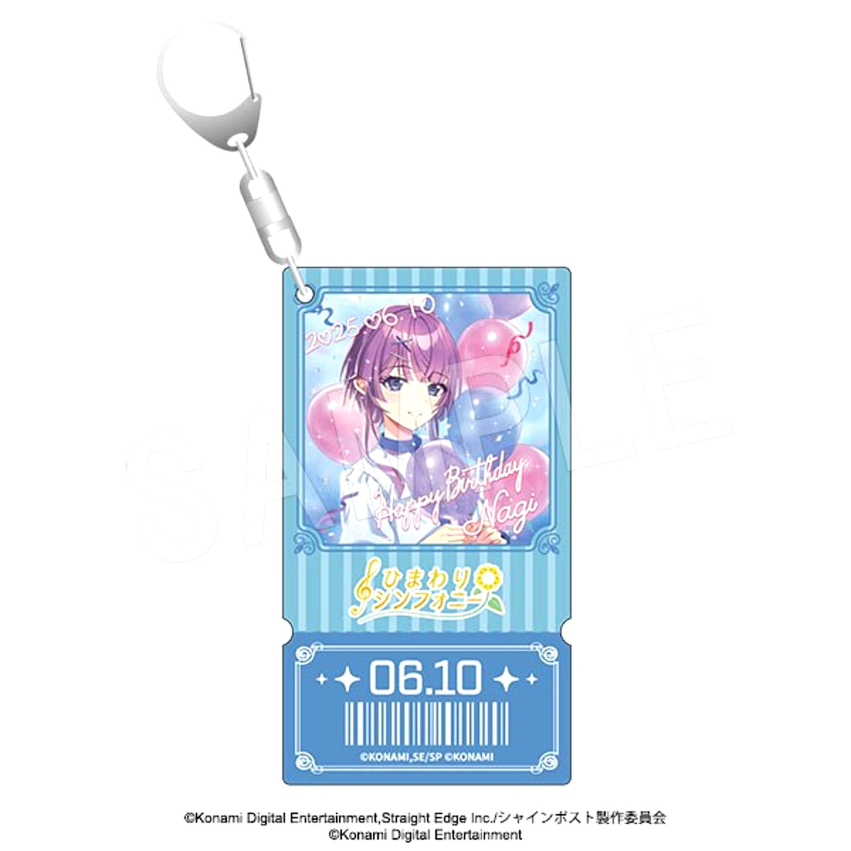 Shine Post Ticket Card Style Birthday Hologram Acrylic Keychain Nagi Agarie [NEW]