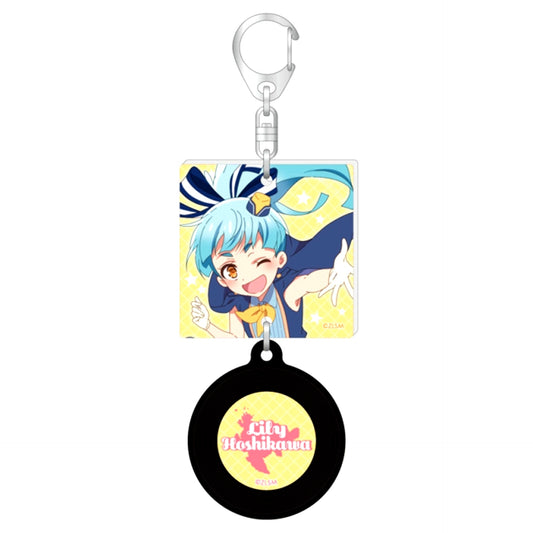 Zombie Land Saga the Movie Yumeginga Paradise Record Style Keychain / Lily Hoshikawa [NEW]