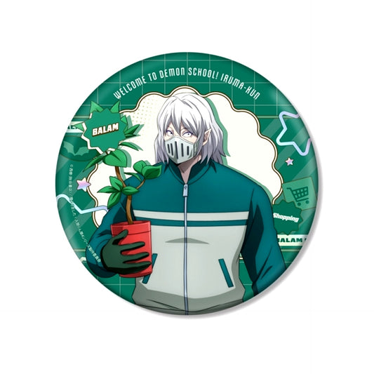 Anime Welcome to Demon School! Iruma-kun Newly Drawn Balam Shichiro Shopping ver. BIG Can Badge [NEW]