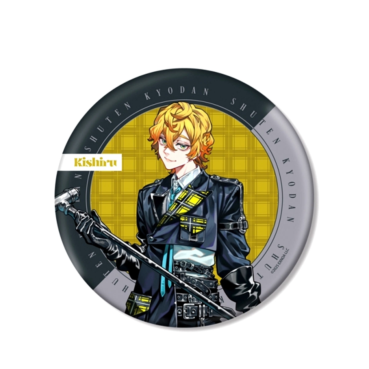 SHUTEN ORDER Melo Kyuba Illustration Kishiru Inugami Check Outfit ver. BIG Can Badge [NEW]