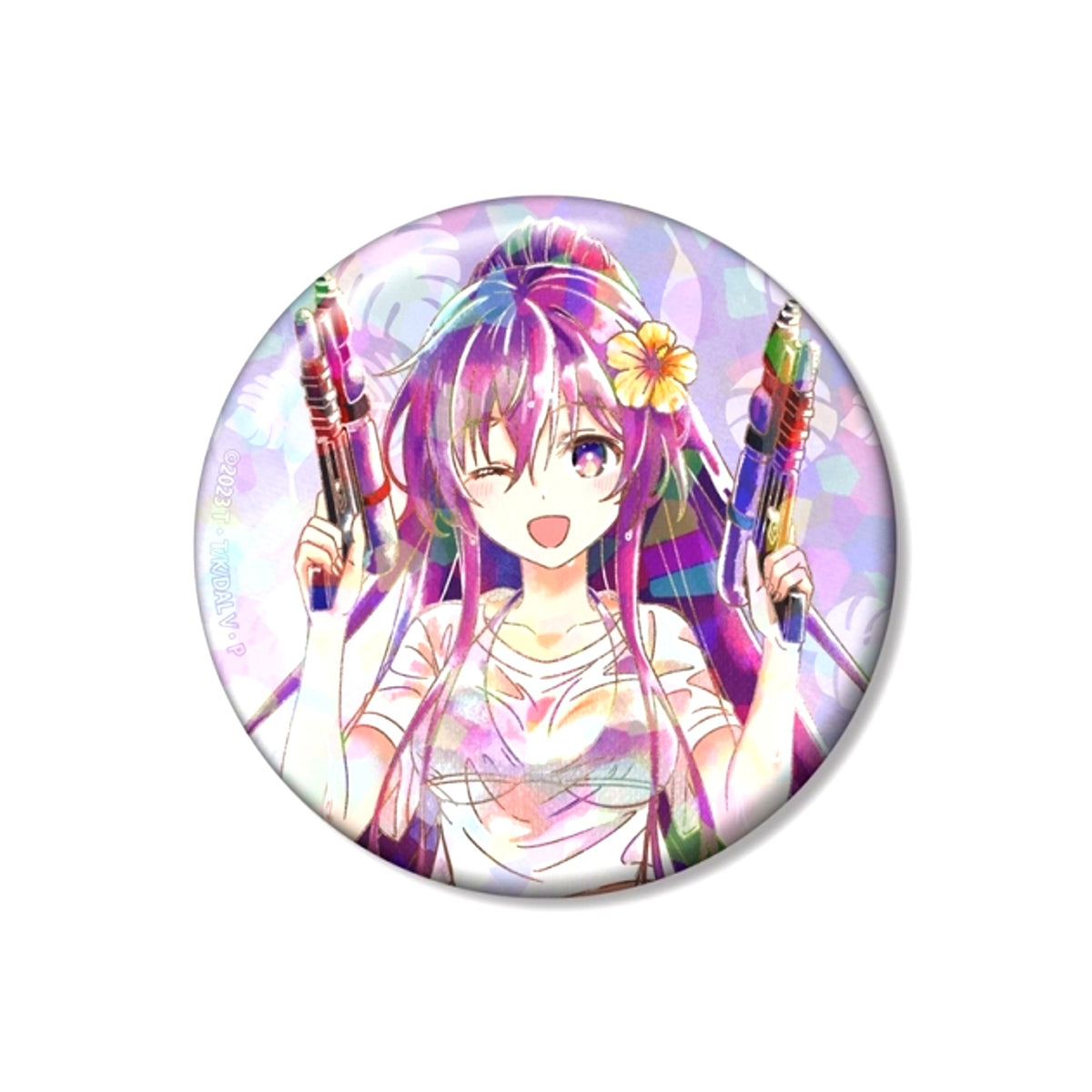 Anime Date A Live V Newly Drawn Tohka Yatogami Date A Vacance ver. Ani-Art aqua label 75mm Hologram Can Badge [NEW]