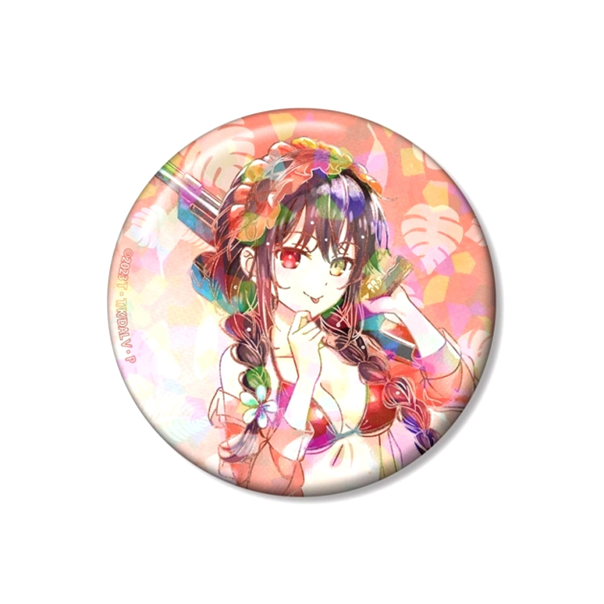 Anime Date A Live V Newly Drawn Kurumi Tokisaki Date A Vacance ver. Ani-Art aqua label 75mm Hologram Can Badge [NEW]