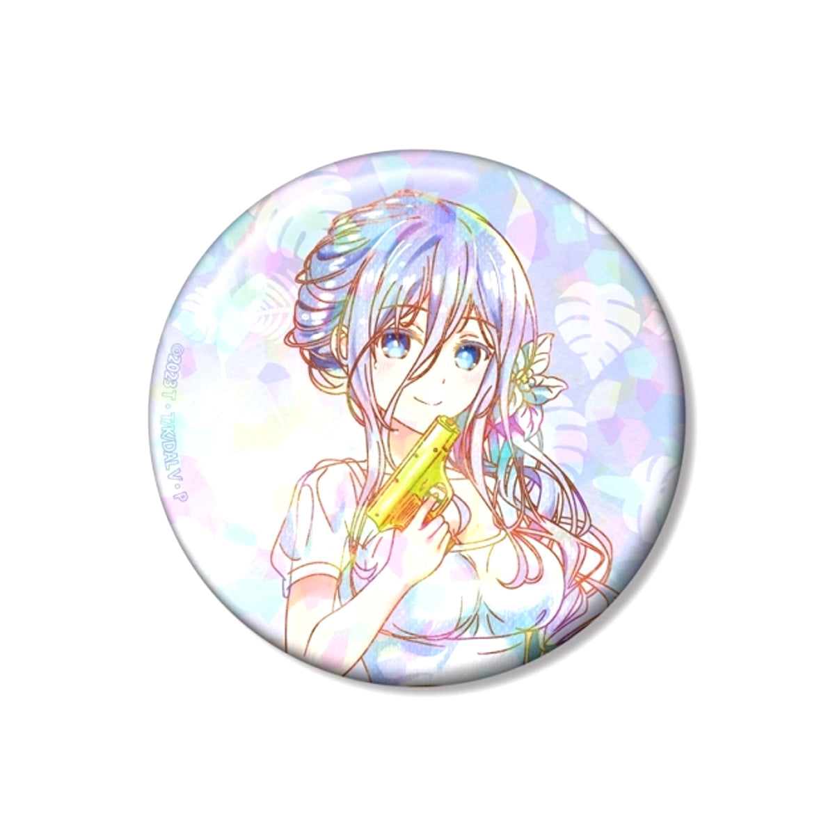 Anime Date A Live V Newly Drawn Mio Takamiya Date A Vacance ver. Ani-Art aqua label 75mm Hologram Can Badge [NEW]