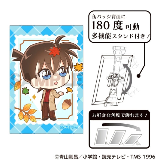 Detective Conan Art Can Badge Shinichi Kudo Charactive Autumn [NEW]