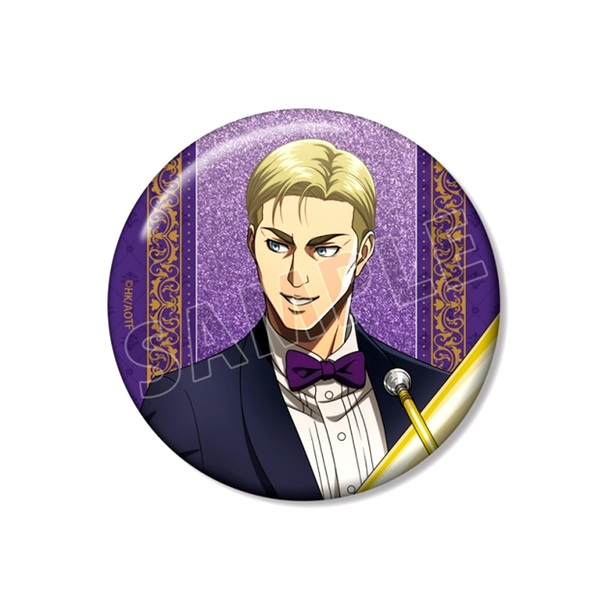 TV Anime Attack on Titan Newly Drawn Erwin Jazz ver. 75mm Glitter Button Goods - Badge [NEW]