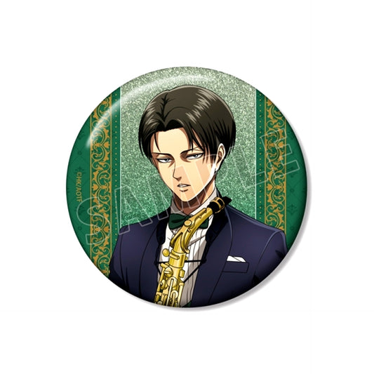 TV Anime Attack on Titan Newly Drawn Levi Jazz ver. 75mm Glitter Button Goods - Badge [NEW]