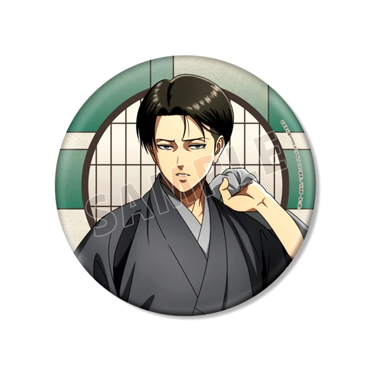 TV Anime Attack on Titan Newly Drawn Levi Japanese Clothes ver. BIG Button Goods - Badge [NEW]