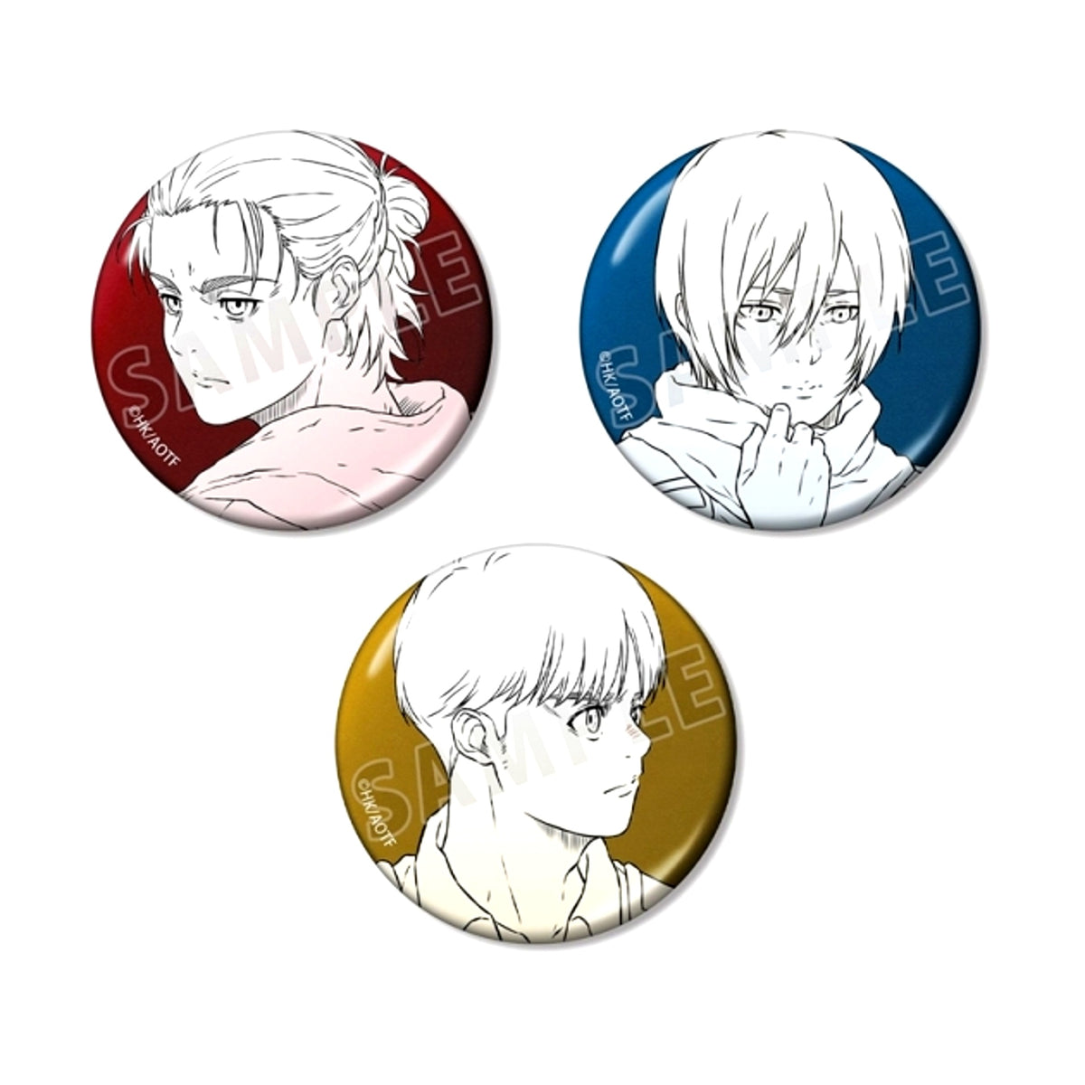 TV Anime Attack on Titan Eren & Mikasa & Armin Metallic Can Badge Set of 3 (Reissue) [NEW]