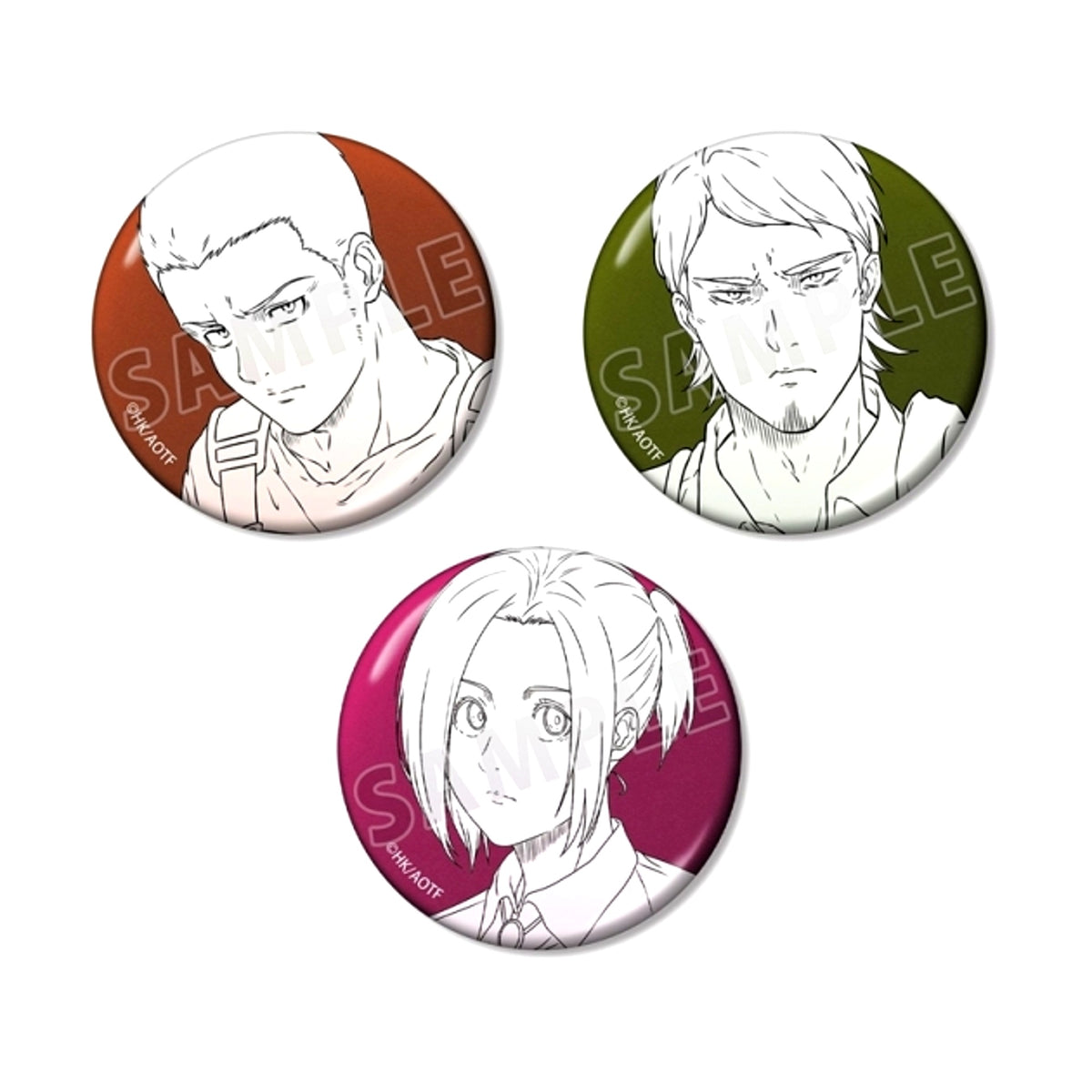 TV Anime Attack on Titan Connie & Jean & Sasha Metallic Can Badge Set of 3 (Reissue) [NEW]