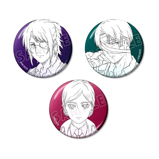 TV Anime Attack on Titan Hange & Levi & Historia Metallic Can Badge Set of 3 (Reissue) [NEW]
