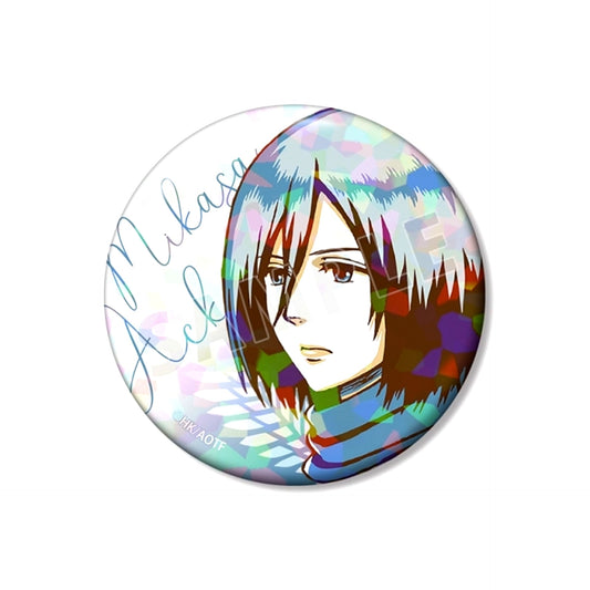 TV Anime Attack on Titan Mikasa Color Palette Ver. 75mm Hologram Button Goods - Badge Resale [NEW]
