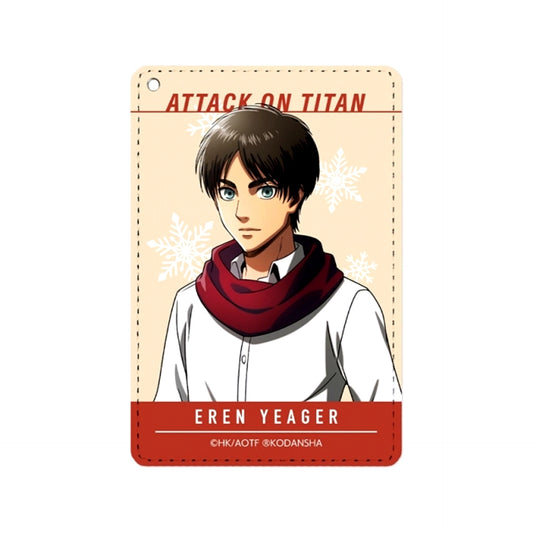 TV Anime Attack on Titan Newly Drawn Illustration Eren Wearing Scarf ver. 1-Pocket Pass Case (Reissue) [NEW]
