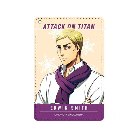 TV Anime Attack on Titan Newly Drawn Illustration Erwin Wearing a Scarf ver. 1-Pocket Pass Case (Reissue) [NEW]