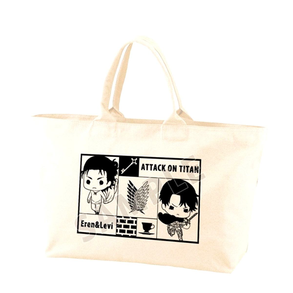 TV Anime Attack on Titan Eren & Levi TINY BIG Zip Tote Bag (Reissue) [NEW]
