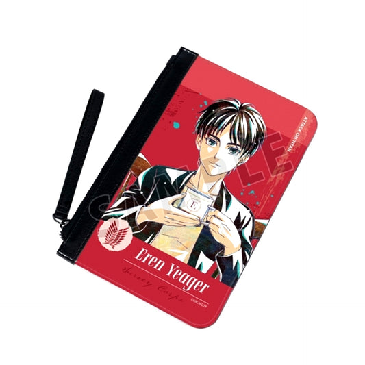 TV Anime Attack on Titan Newly Drawn Eren Tea Time ver. Ani-Art PU Leather Flat Pouch (Reissue) [NEW]