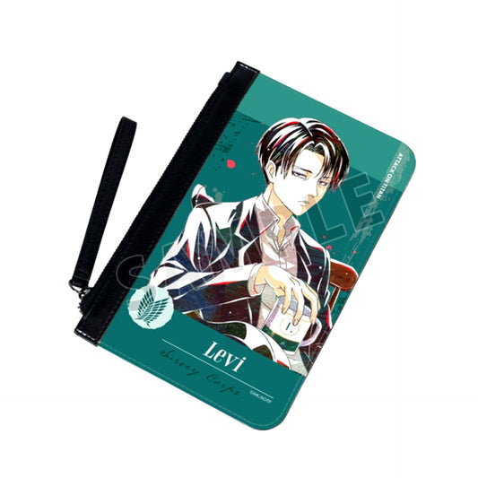 TV Anime Attack on Titan Newly Drawn Levi Tea Time ver. Ani-Art PU Leather Flat Pouch (Reissue) [NEW]