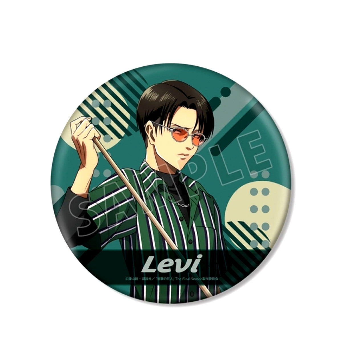 TV Anime Attack on Titan Newly Drawn Levi Retro Style Fashion ver. BIG Can Badge (Reissue) [NEW]