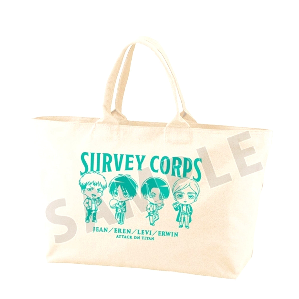 TV Anime Attack on Titan Group Chibi Character Activity ver. BIG Zip Tote Bag (Reissue) [NEW]