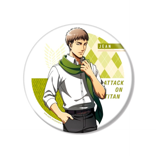 TV Anime Attack on Titan Newly Drawn Illustration Jean Wearing Scarf ver. BIG Can Badge (Reissue) [NEW]