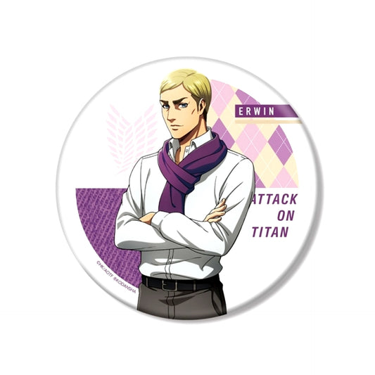 TV Anime Attack on Titan Newly Drawn Illustration Erwin Wearing a Scarf ver. BIG Can Badge (Reissue) [NEW]