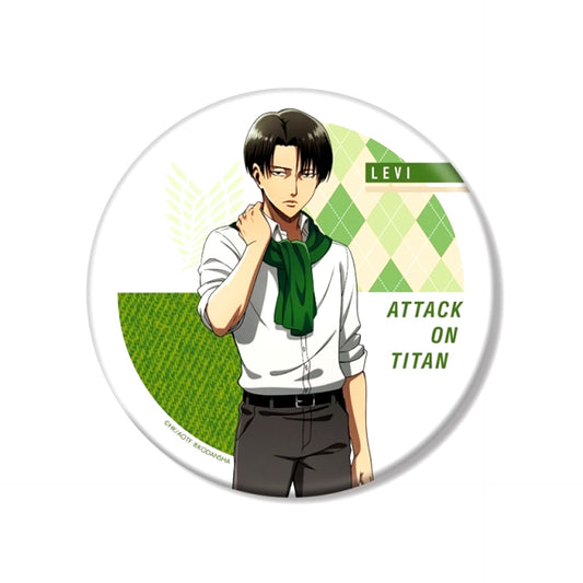 TV Anime Attack on Titan Newly Drawn Illustration Levi Wearing a Scarf ver. BIG Can Badge (Reissue) [NEW]