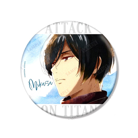 TV Anime Attack on Titan Mikasa Ani-Art aqua label BIG Button Goods - Badge Resale [NEW]
