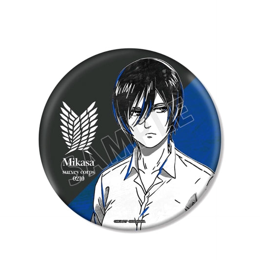 TV Anime Attack on Titan Mikasa Ani-Art BLACK LABEL BIG Button Goods - Badge Resale [NEW]