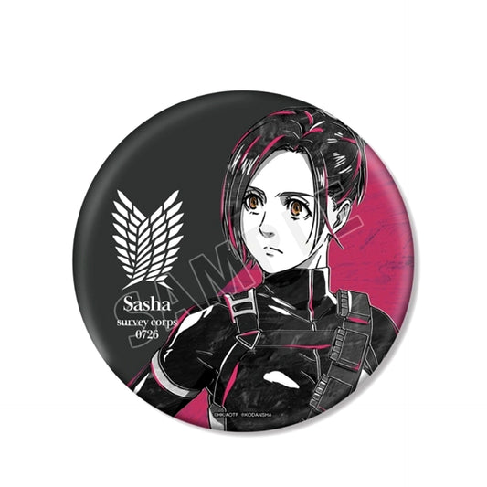 TV Anime Attack on Titan Sasha Ani-Art BLACK LABEL BIG Button Goods - Badge Resale [NEW]