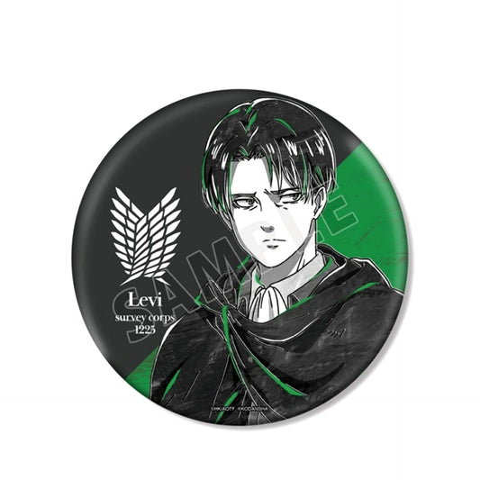 TV Anime Attack on Titan Levi Ani-Art BLACK LABEL BIG Button Goods - Badge Resale [NEW]