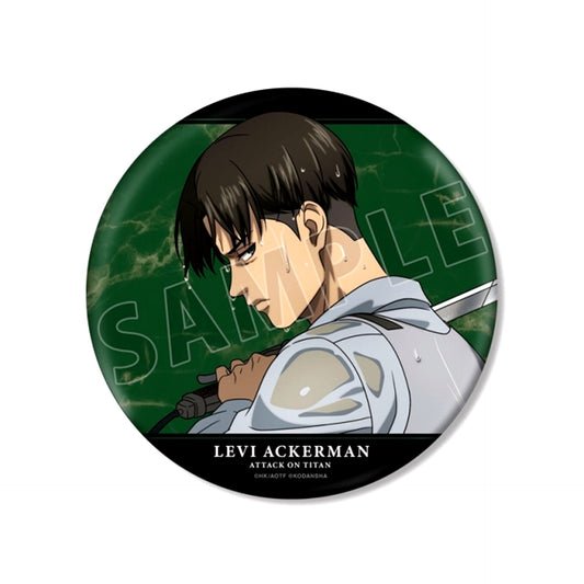 TV Anime Attack on Titan Newly Drawn Illustration Levi Fighting Back ver. BIG Can Badge (Reissue) [NEW]