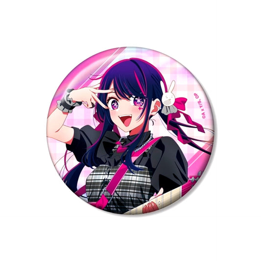 Newly Drawn Ai Rock Band ver. 75mm Aurora Button Goods - Badge Oshi No Ko Resale [NEW]