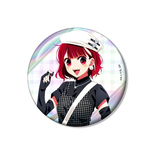 Newly Drawn Kana Arima Rock Band ver. 75mm Aurora Button Goods - Badge Oshi No Ko Resale [NEW]