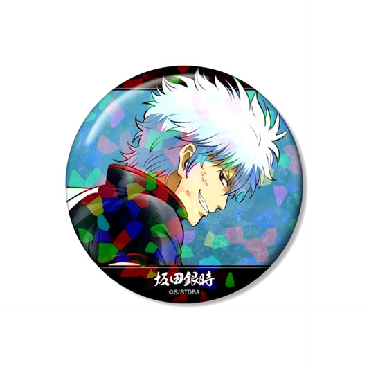 Gintama Newly Drawn Gintoki Sakata Fighting Back ver. Vol.2 Hologram 75mm Can Badge (Reissue) [NEW]