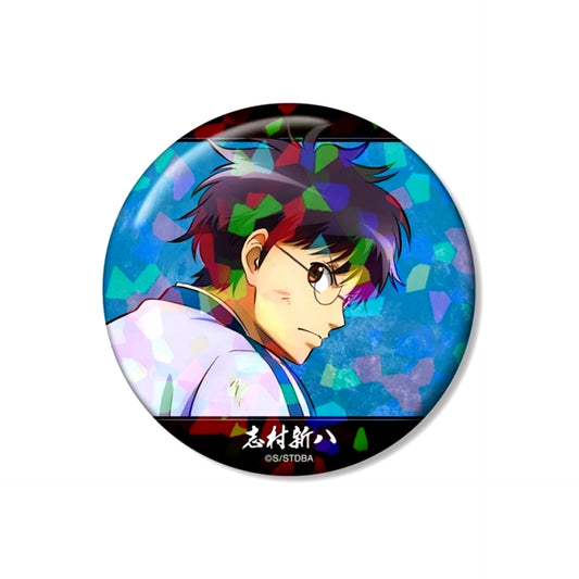 Gintama Newly Drawn Shinpachi Shimura Fighting Back ver. Vol.2 Hologram 75mm Can Badge (Reissue) [NEW]