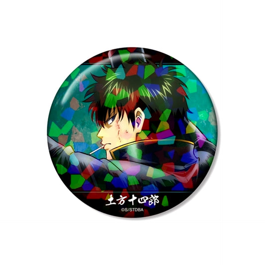 Gintama Newly Drawn Toshiro Hijikata Fighting Back ver. Vol.2 Hologram 75mm Can Badge (Reissue) [NEW]