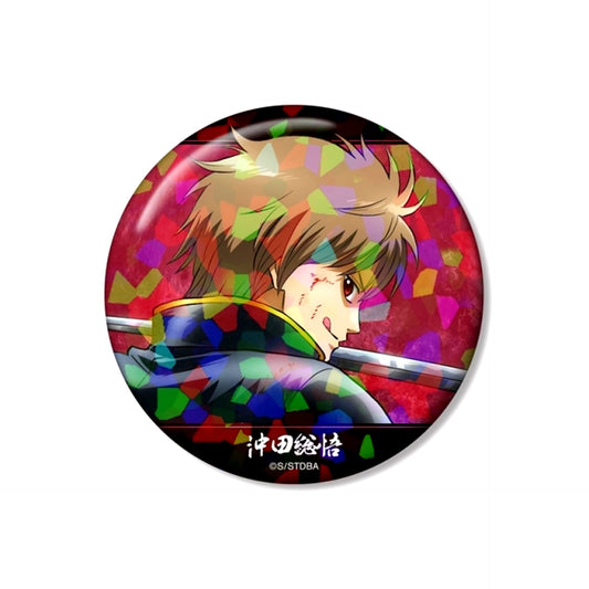 Gintama Newly Drawn Sogo Okita Fighting Back ver. Vol.2 Hologram 75mm Can Badge (Reissue) [NEW]