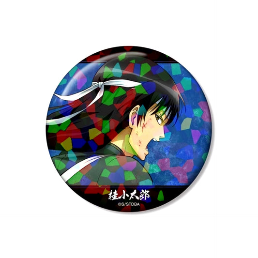 Gintama Newly Drawn Kotaro Katsura Fighting Back ver. Vol.2 Hologram 75mm Can Badge (Reissue) [NEW]