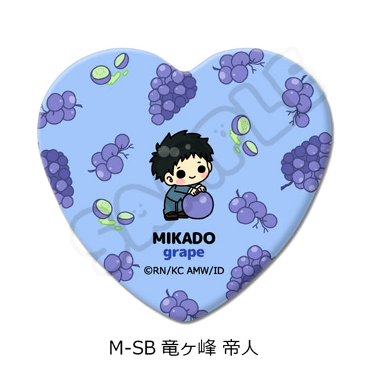 TV Anime Durarara!!x2 Vol.2 Heart-Shaped Can Badge M-SB (Mikado Ryugamine) [NEW]