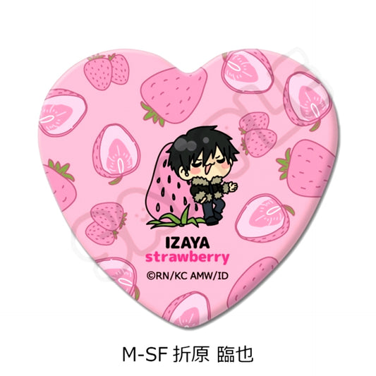 TV Anime Durarara!!x2 Vol.2 Heart-Shaped Can Badge M-SF (Izaya Orihara) [NEW]
