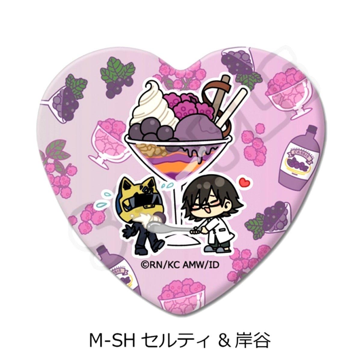 TV Anime Durarara!!x2 Vol.2 Heart-Shaped Can Badge M-SH (Celty & Kishitani) [NEW]