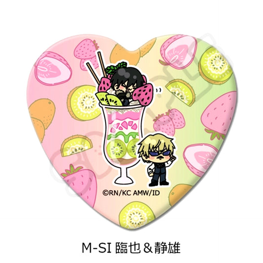 TV Anime Durarara!!x2 Vol.2 Heart-Shaped Can Badge M-SI (Izaya & Shizuo) [NEW]